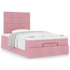 vidaXL Cadre de lit ottoman avec matelas rose 120x190 cm velours