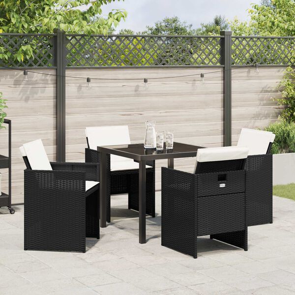 vidaXL Ensemble de salle à manger pour jardin 5 pcs Marron Poly rotin