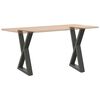 vidaXL Pieds de table &agrave; manger 2 pi&egrave;ces Anthracite 50 x (72-73,3) cm Acier