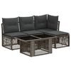 vidaXL Ensemble de canap&eacute; de jardin 5 pc Gris polyrotin