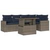 vidaXL Ensemble de canap&eacute; de jardin 6 pcs avec coussins gris r&eacute;sine tress&eacute;e