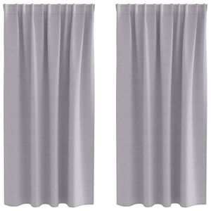 vidaXL Rideaux occultants avec anneaux 2 pc Gris m&eacute;tal 175 x 140 cm