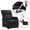 vidaXL Fauteuil de massage noir cuir véritable