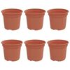 vidaXL Pot &agrave; fleurs rond 6 pcs Rouge brique &Oslash; 12,5 x 10 cm Plastique