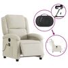 vidaXL Fauteuil inclinable de massage électrique crème velours