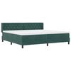 vidaXL Lit &agrave; ressorts avec matelas Vert fonc&eacute; 200 x 200 cm Velours