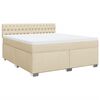 vidaXL Sommier &agrave; lattes de lit avec matelas Cr&egrave;me 180x200 cm Tissu