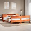 vidaXL Lit biblioth&egrave;que sans matelas cire marron 180x200 cm pin massif