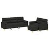 vidaXL Ensemble de canap&eacute;s 3 pcs coussins d&eacute;coratifs et coussins Noir