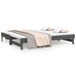 vidaXL Lit coulissant sans matelas gris 2x(100x200) cm