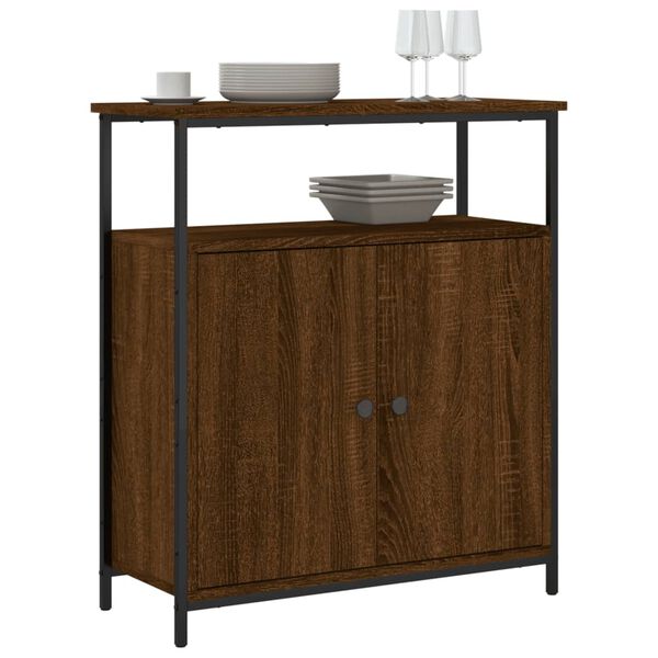vidaXL Buffet ch&ecirc;ne marron 70x30x80 cm bois d'ing&eacute;nierie
