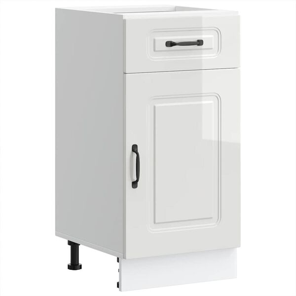 vidaXL Armoire de cuisine Kalmar blanc brillant bois ingénierie