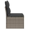vidaXL Chaise de jardin sans accoudoirs avec coussins gris poly rotin