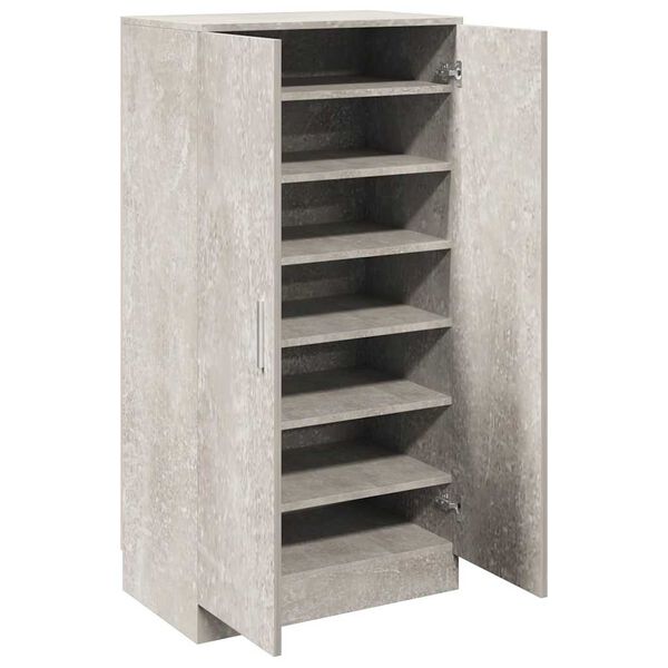 vidaXL Armoire &agrave; chaussures Gris b&eacute;ton 55x35x108 cm Bois d'ing&eacute;nierie