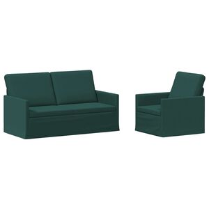 vidaXL Ensemble de Canap&eacute;s 2 pcs Vert fonc&eacute; Tissu
