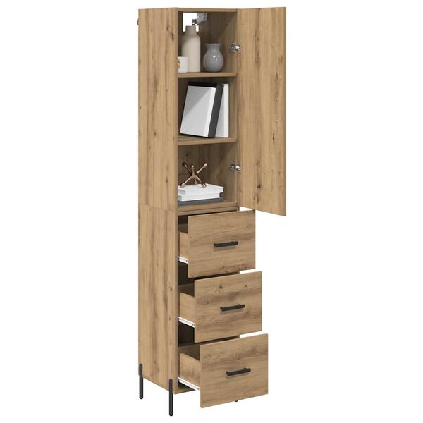 vidaXL Haut Armoire avec tiroir Ch&ecirc;ne artisanal 34,5 x 34 x 180 cm