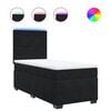 vidaXL Sommier &agrave; lattes de lit avec matelas Noir 90x190 cm Velours