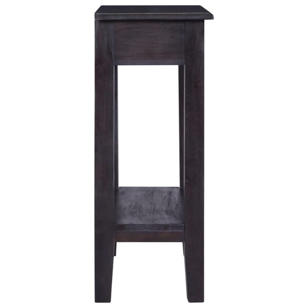 vidaXL Table console avec tiroir Noir 60x30x75 cm Bois d'acajou massif