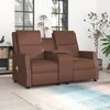 vidaXL Fauteuil de massage inclinable 2 places marron similicuir