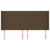 vidaXL T&ecirc;te de lit avec oreilles Marron fonc&eacute; 183x16x118/128 cm Tissu