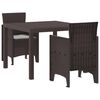 vidaXL Ensemble de salle &agrave; manger pour jardin 3 pcs Marron