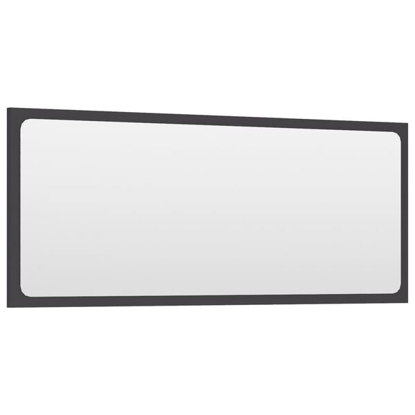 vidaXL Miroir de salle de bain Gris 90x1,5x37 cm Agglom&eacute;r&eacute;