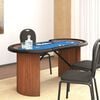 vidaXL Table de poker 8 joueurs avec plateau à jetons Bleu 160x80x75cm