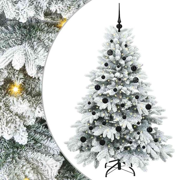 vidaXL Sapin de No&euml;l artificiel avec 150 LED Blanc 150 cm PE et PVC