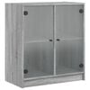 vidaXL Armoire lat&eacute;rale avec portes en verre sonoma gris 68x37x75,5 cm