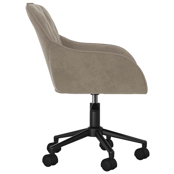 vidaXL Chaise pivotante de bureau Gris clair Velours
