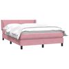 vidaXL Sommier &agrave; lattes de lit avec matelas rose 160x210 cm velours
