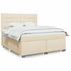 vidaXL Sommier &agrave; lattes de lit avec matelas Cr&egrave;me 180x200 cm Tissu