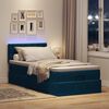vidaXL Cadre de lit ottoman avec matelas bleu fonc&eacute; 90x190 cm velours