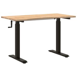 vidaXL Bureau Noir et naturel 120 x 60 cm Bois de ch&ecirc;ne massif