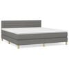 vidaXL Sommier &agrave; lattes de lit avec matelas Gris fonc&eacute; 180x200cm Tissu
