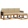 vidaXL Ensemble de canap&eacute;s d'ext&eacute;rieur avec coussin 4 pcs Naturel