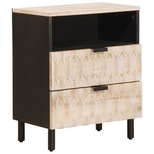 vidaXL Cabinet de chevet Blanc 50 x 33 x 62 cm Bois de mangue massif
