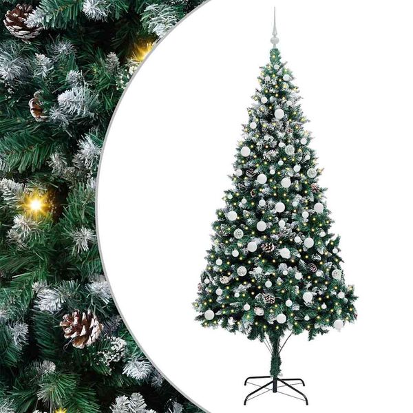 vidaXL Sapin de No&euml;l artificiel Vert 210 cm PVC, Acier et Plastique