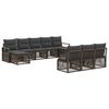 vidaXL Ensemble de canap&eacute; de jardin 10 pc 10 place Gris polyrotin