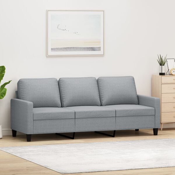 vidaXL Canap&eacute; &agrave; 3 places Gris clair 180 cm Tissu