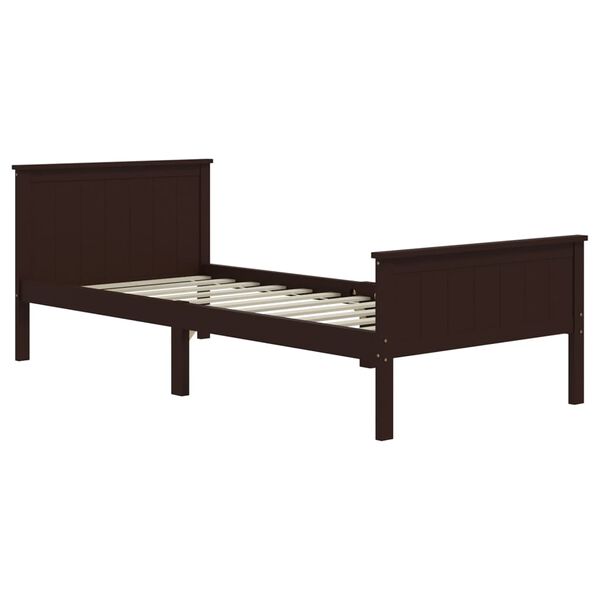 vidaXL Cadre de lit sans matelas marron fonc&eacute; pin massif 100x200 cm