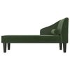 vidaXL Chaise longue avec traversin vert fonc&eacute; velours