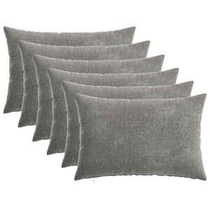 vidaXL Housse de coussin 6 pcs HEERLEN Gris fonc&eacute; 30 x 50 cm