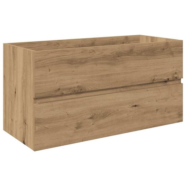 vidaXL Meuble lavabo avec bassin et robinet intégrés chêne artisanal