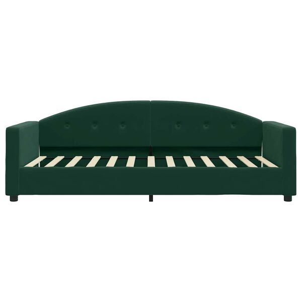 vidaXL Lit de repos sans matelas vert fonc&eacute; 90x200 cm velours