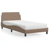 vidaXL Lit avec matelas Dover cappuccino 100x200 cm similicuir