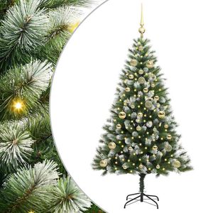 vidaXL Sapin de No&euml;l artificiel &agrave; charni&egrave;re avec neige en flocons