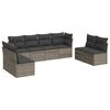 vidaXL Salon de jardin 8 pcs avec coussins gris r&eacute;sine tress&eacute;e