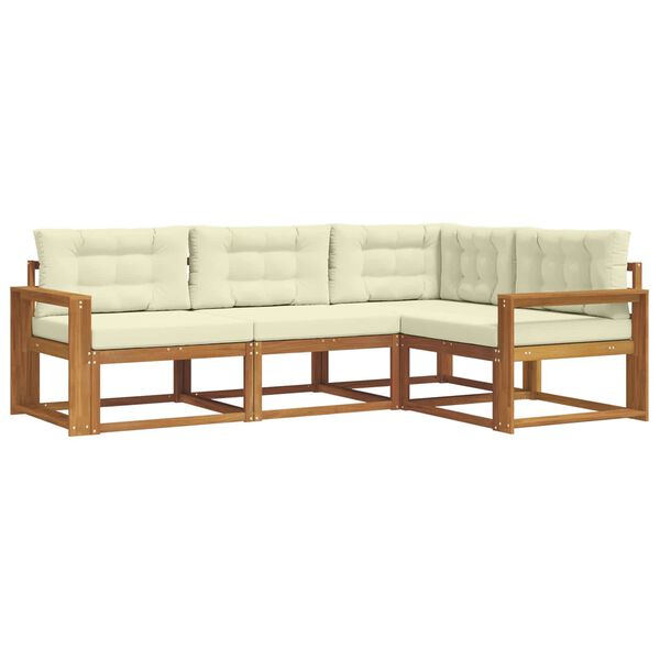 vidaXL Ensemble de canap&eacute;s d'ext&eacute;rieur 4 pcs Naturel et Cr&egrave;me