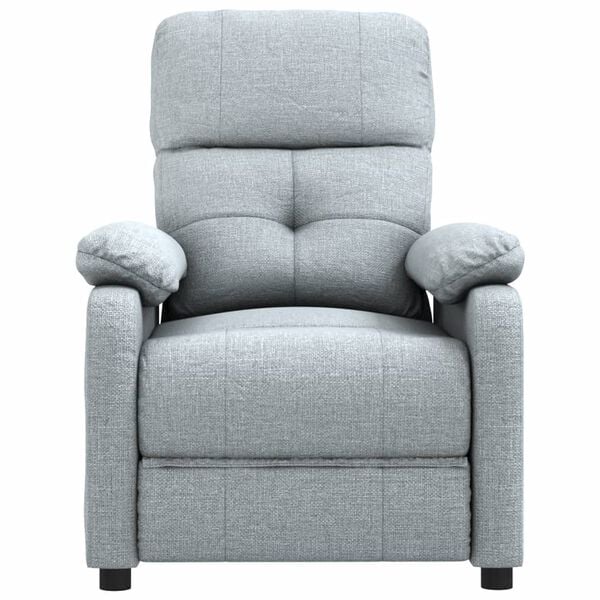 vidaXL Fauteuil de massage Gris clair Tissu